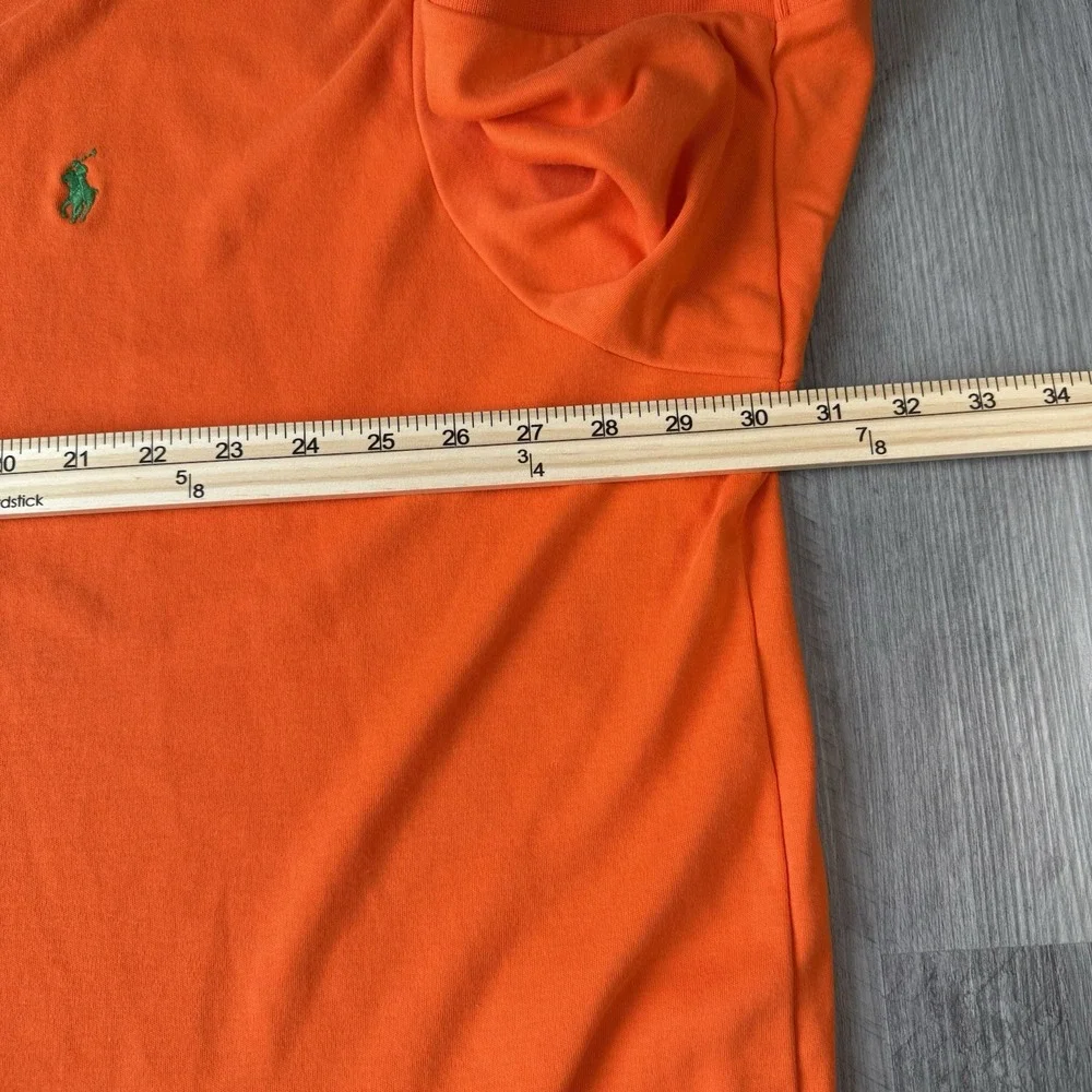 Polo Ralph Lauren Mens 4XB Big Orange Polo Shirt Short Sleeve Cotton Green Pony
